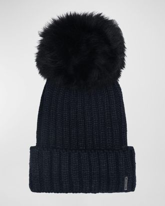 Gorski Select Knit Beanie with Lamb Pom