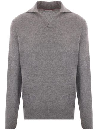 Brunello Cucinelli Maglione stile polo - Grigio