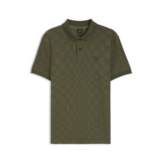 BOSS Porsche x polo shirt in jacquard-patterned cotton