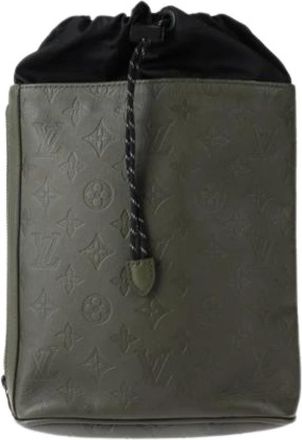 Louis Vuitton Pre-owned Bucket Bags, male, Green, Size: ONE SIZE Pre-owned Leather louis-vuitton-bags