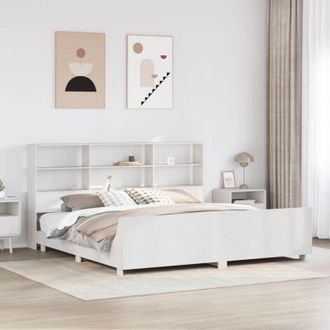 vidaXL Vidaxl - Cama Sin Colch&oacute;n Madera Maciza De Pino Blanca 180x200 Cm