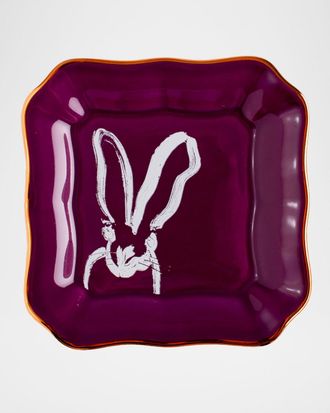 Hunt Slonem Aubergine Portrait Plate