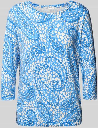 s.Oliver Red Label Relaxed Fit 3/4-Shirt aus Viskose-Stretch in Blau, Gr&ouml;&szlig;e 34