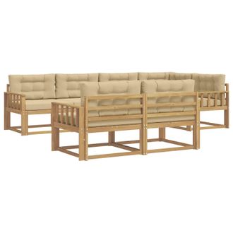 vidaXL Conjunto De Sof&aacute;s De Exterior Con Coj&iacute;n 6 Pcs Y Beige Poli&eacute;ster Vidaxl