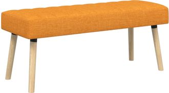 vidaXL Banco Con Tapizado En Canal Amarillo Oscuro 110 X 40 X 46 Cm Vidaxl
