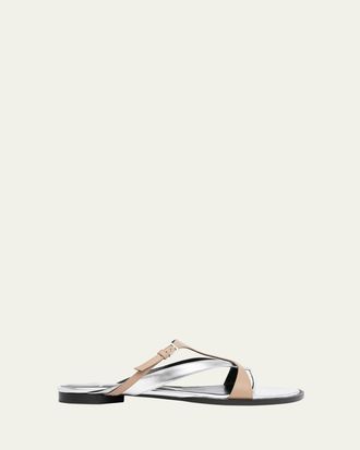 Pierre Hardy Brasilia Bicolor Leather Thong Sandals