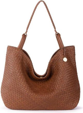 The Sak Los Feliz Large Tote Leather Bag in Woven Cognac at Nordstrom