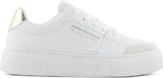 A|X Armani Exchange White Leather Sneakers