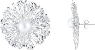 Splendid Pearls Silver 8-8.5Mmmm Pearl Earrings