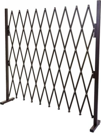 Hhg [NON UTILIZZATO] Recinto traliccio a fisarmonica estensibile HHG-930 alluminio marrone, altezza 153cm, larghezza 32-265cm