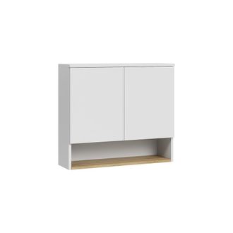 Vicco Armario De Ba&ntilde;o Viktor, Blanco/roble Artesanal, 68 X 60 Cm Con 2 Puertas, Vicco
