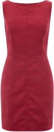 Elisabetta Franchi Red Textured Scoop Neck Mini Dress