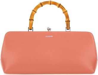 Jil Sander Salmon Leather Small Goji Bamboo Handbag