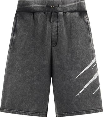 Plein Sport Washed Shorts Crackle Scratch - Heren - Korte sportbroeken - Zwart - 3XL - Katoen - Fitness