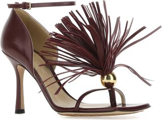 Bottega Veneta Womens Heel Sandal Burgundy Lamb