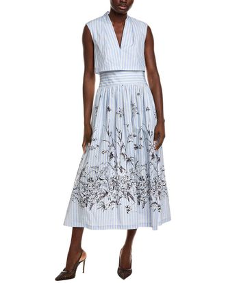 Lela Rose Floral Poplin Dress