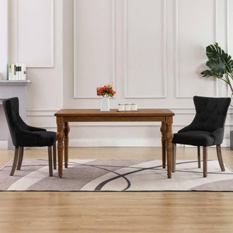 vidaXL Vidaxl - Sillas De Comedor 2 Unidades De Tela Negras