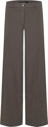 Cambio Adrienne Pants - Dames - Wijde Broeken - Bruin - 2XL L32 - Katoen - Broeken