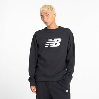 New Balance Hombre Sport Core Brushed Crew en Negro/Blanco, Algod&oacute;n, Talla 2XL