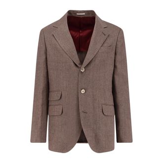 Brunello Cucinelli Linen Blazer - male - Brunello Cucinelli - Blazers - Brown - L - Suits
