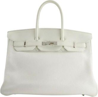 Herm&egrave;s Birkin 35 Retourne in White Togo Leather with Palladium Hardware Size 35