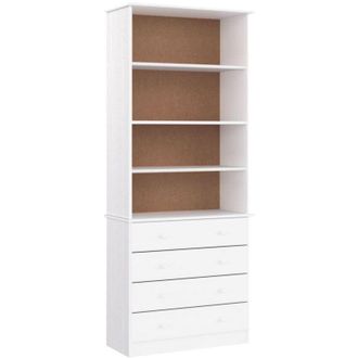 vidaXL Vidaxl - Bookcase with Drawers alta White 77x35x186.5 cm Solid Wood Pine