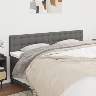 vidaXL Cabeceros 2 Unidades De Tela Gris Oscuro 100x5x78/88 Cm Vidaxl