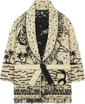 Alanui Ocean Whispers vest met franje en grafisch patroon - Beige