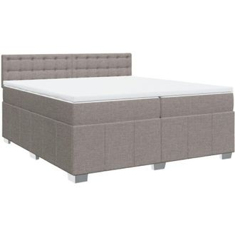 vidaXL Cama Box Spring Con Colch&oacute;n Tela Gris Taupe 200x200 Cm Vidaxl