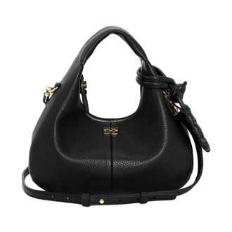 Ganni Hobo Mini Grained - female - Ganni - Handbags - Black - ONE SIZE - Bags