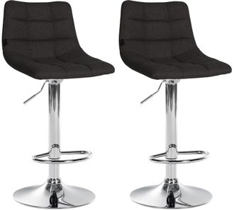 Clp Clp - Set De 2 Taburetes De Bar Jerry En Tela Negro Cromado