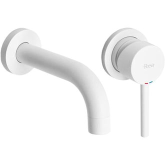 Rea Grifo Lavabo Empotrado Lungo Blanco + Caja Sku Rea-b9559