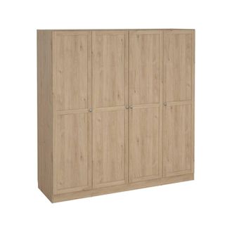 Dmora Dmora - Gran Armario Presidenti, Muebles De Dormitorio, Vestidor, Armario De Ropa, 196x62 H200 Cm, Roble