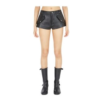 Durazzi Milano Short Shorts, female, Black, Size: S Leather Mini Shorts