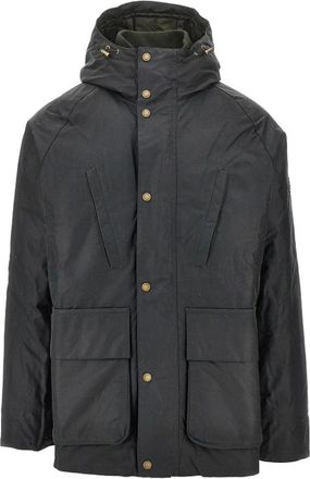 Barbour Oakdale gewaxte katoenen gevoerde parka - Heren - Jassen - Groen - Maat: L Katoen