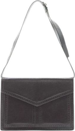 Saint Laurent Pre-owned Vintage Schoudertas met Uitgesneden Rand - Dames - Vintage Schoudertas - Zwart - ONE Size - Leer - Vintage