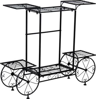 OEM Soporte Para Plantas De 6 Niveles, Dise&ntilde;o Decorativo De Metal, Color Negro