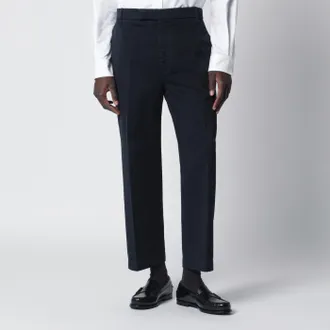Thom Browne Navy blue cotton trousers