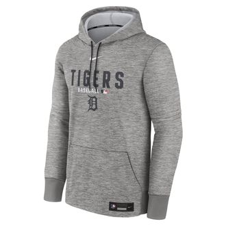 Nike Mens Detroit Tigers Authentic Collection Nike Therma MLB Pullover Hoodie in Grey | NAC311TQDG-RMG