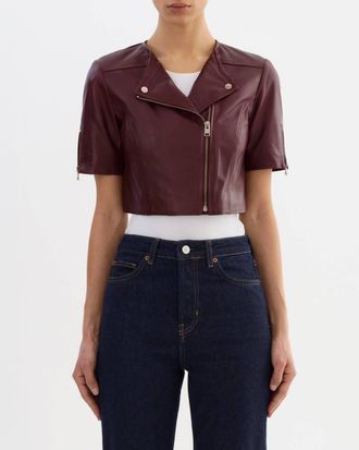 LaMarque Kirsi Cropped Biker Jacket In Vamp