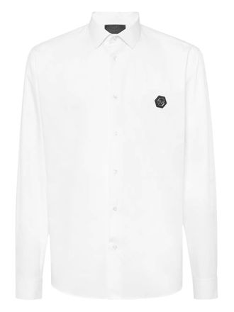 Philipp Plein Sugar Daddy Cut Greatness logo-plaque shirt - men - Cotton - XXXXL - White