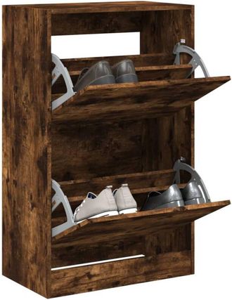 vidaXL Scarpiera Rovere Fumo 60x34x96,5 cm in Legno Multistrato - Vidaxl