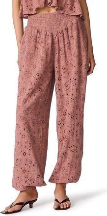 Steve Madden Tillie Cotton Eyelet Pants in Burnt Coral at Nordstrom, Size X-Large