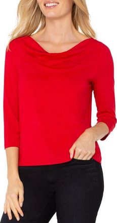Liverpool L.A. Cowl Neck Jersey Top in Tango Red at Nordstrom, Size X-Small