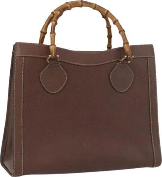 Gucci Pre-owned Handbags, female, Brown, Size: ONE SIZE Pre-owned Vintage Leather Handbag