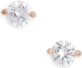 Kate Spade New York brilliant statements duo prong stud earrings in Clear /Rosegold at Nordstrom Rack