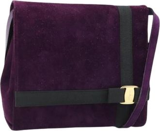 Ferragamo Pre-owned Shoulder Bag - Dames - Vintage Handtas - Paars - ONE Size - Su&egrave;de - Vintage
