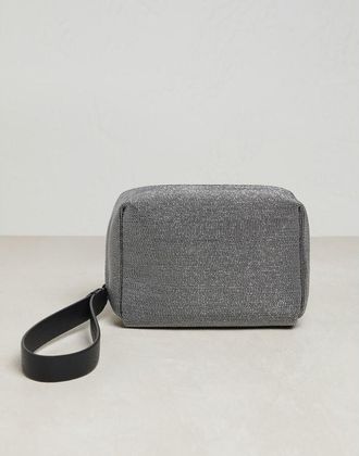 Brunello Cucinelli Grey Textured Wristlet Bag
