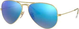 Ray-Ban Mens Aviator Sunglasses In Matte Gold / Blue