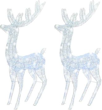 vidaXL Renos de Navidad acrílico 250 LED 2 uds blanco frío 180 cm vidaXL